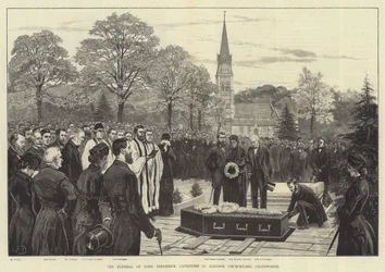Die Beerdigung von Lord Frederick Cavendish auf dem Friedhof von Edensor, Chatsworth